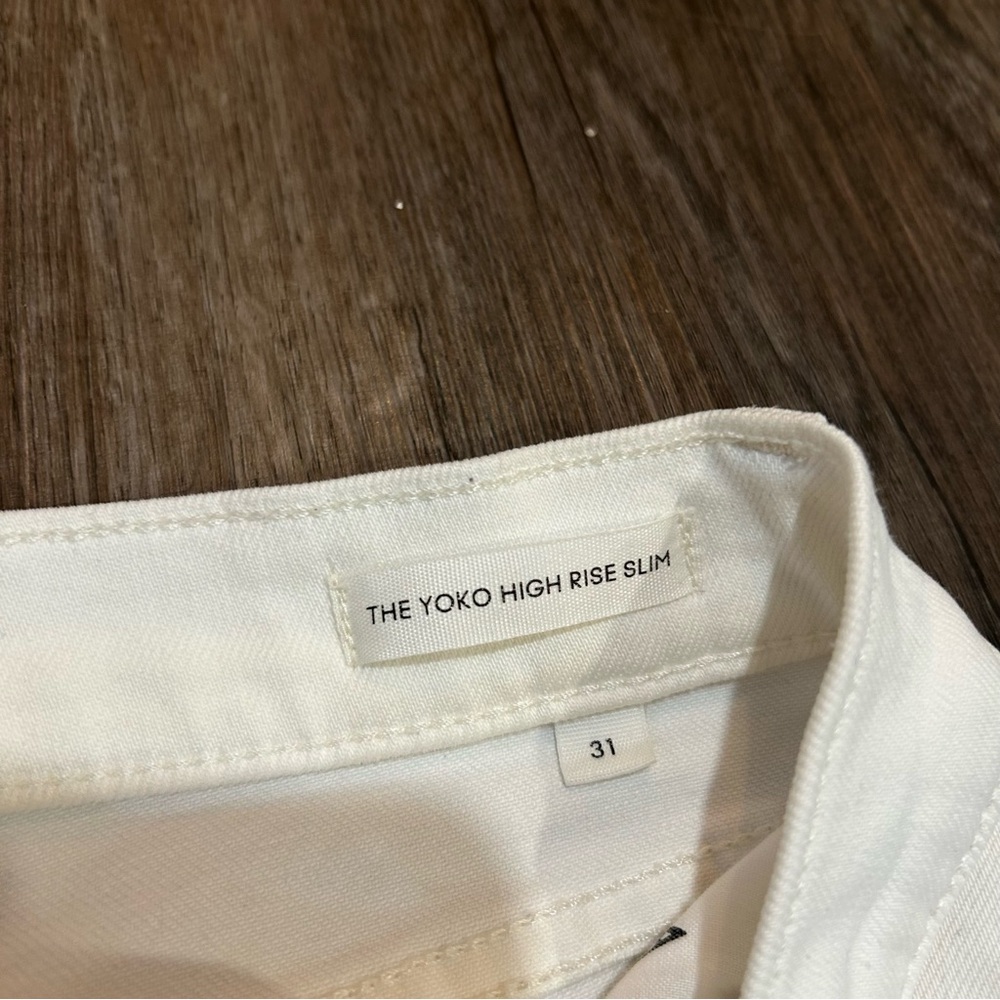 52 Aritzia Denim Forum The Yoko High Rise Slim White Women’s Size 31 - Picture 7 of 11